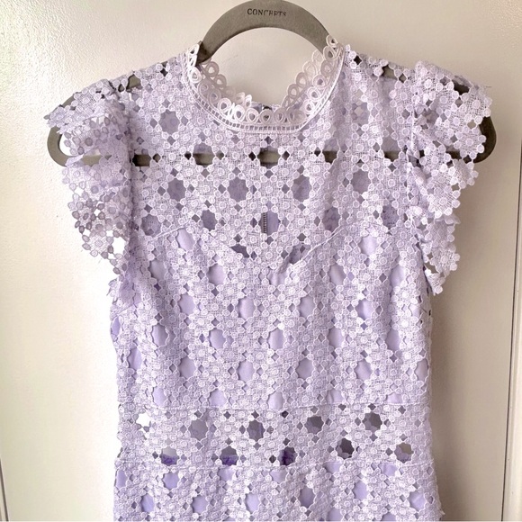 Nwt Chelsea Lace Trumpet Midi Dress Lilac - Picture 2 of 12